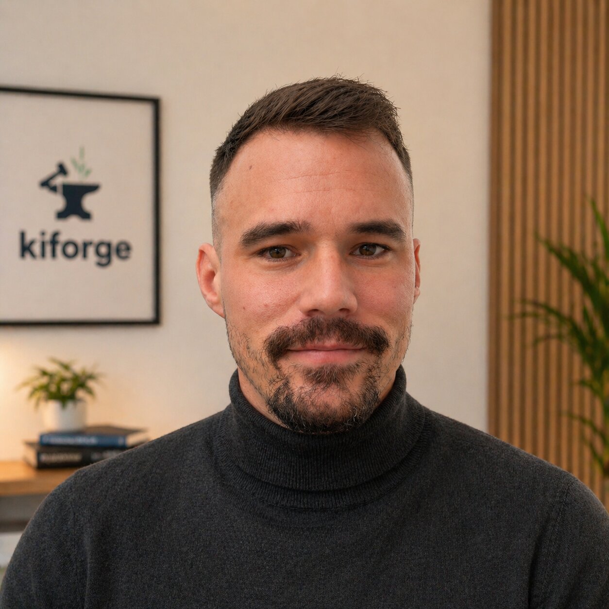 Chris vor dem kiforge-Poster